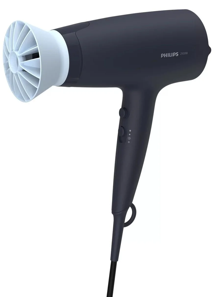 Фен Philips 3000 Series, 2100Вт, 3 режими, дифузор, іонізація, холодний обдув, синій - 2