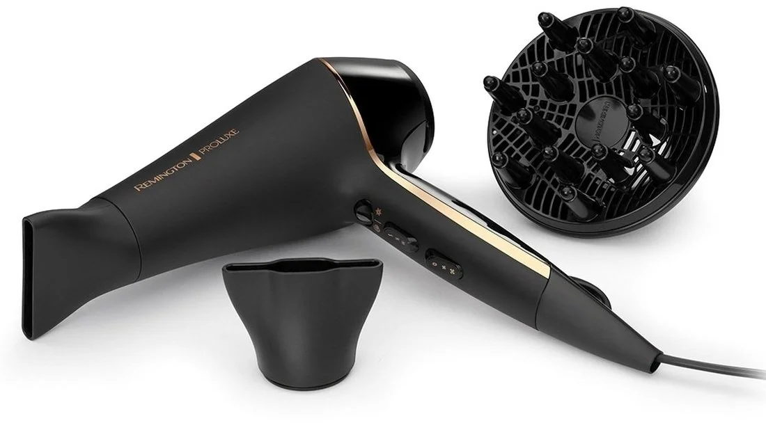 Фен Remington ProLuxe Midnight Edition, 2400Вт, 3 режими, дифузор, іонізація, холодний обдув, чорний - 2