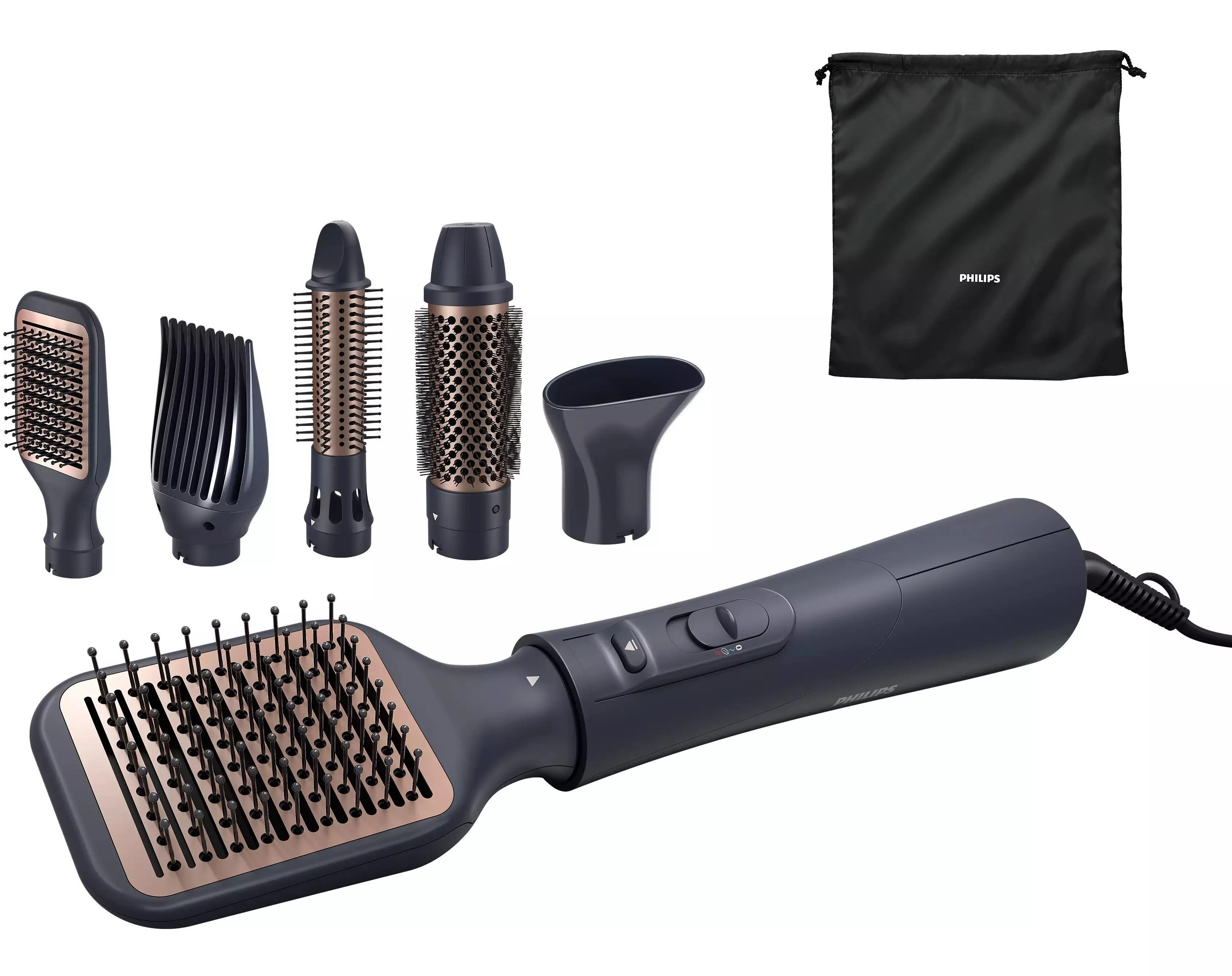 Фен-щітка Philips 5000 Series 1000Вт, 3 режими, іонізація, 5 насадок, синій - 2