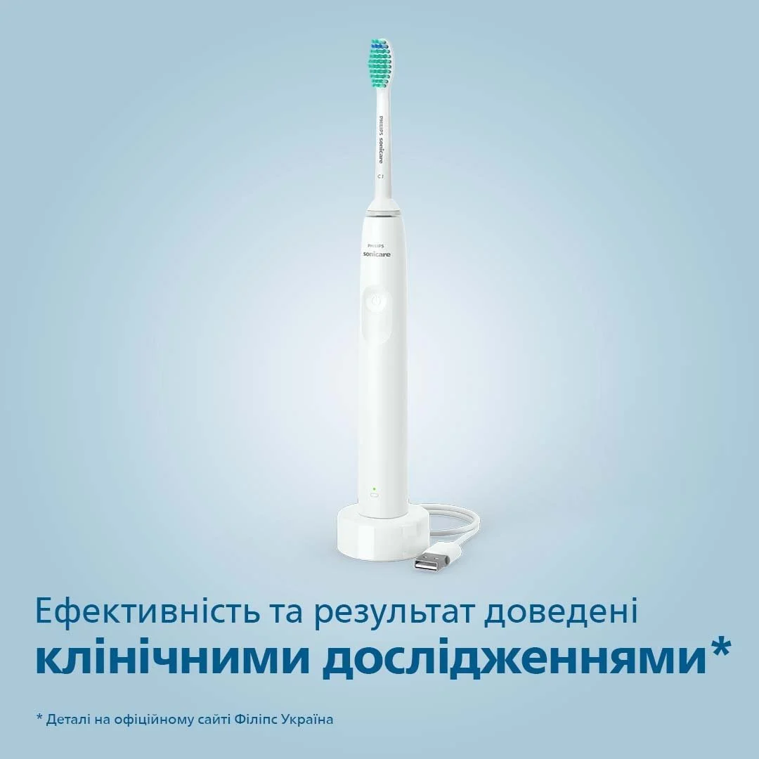 Щітка зубна електр, Philips, Sonicare 2100 Series, 31т, коливань в хв, насадок-1, білий - 2