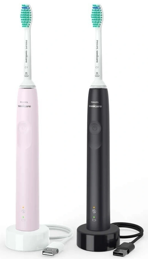 Щітка зубна електр, Philips, Sonicare 3100 series, набір , 31т, коливань в хв, насадок-1, 2 шт в наб