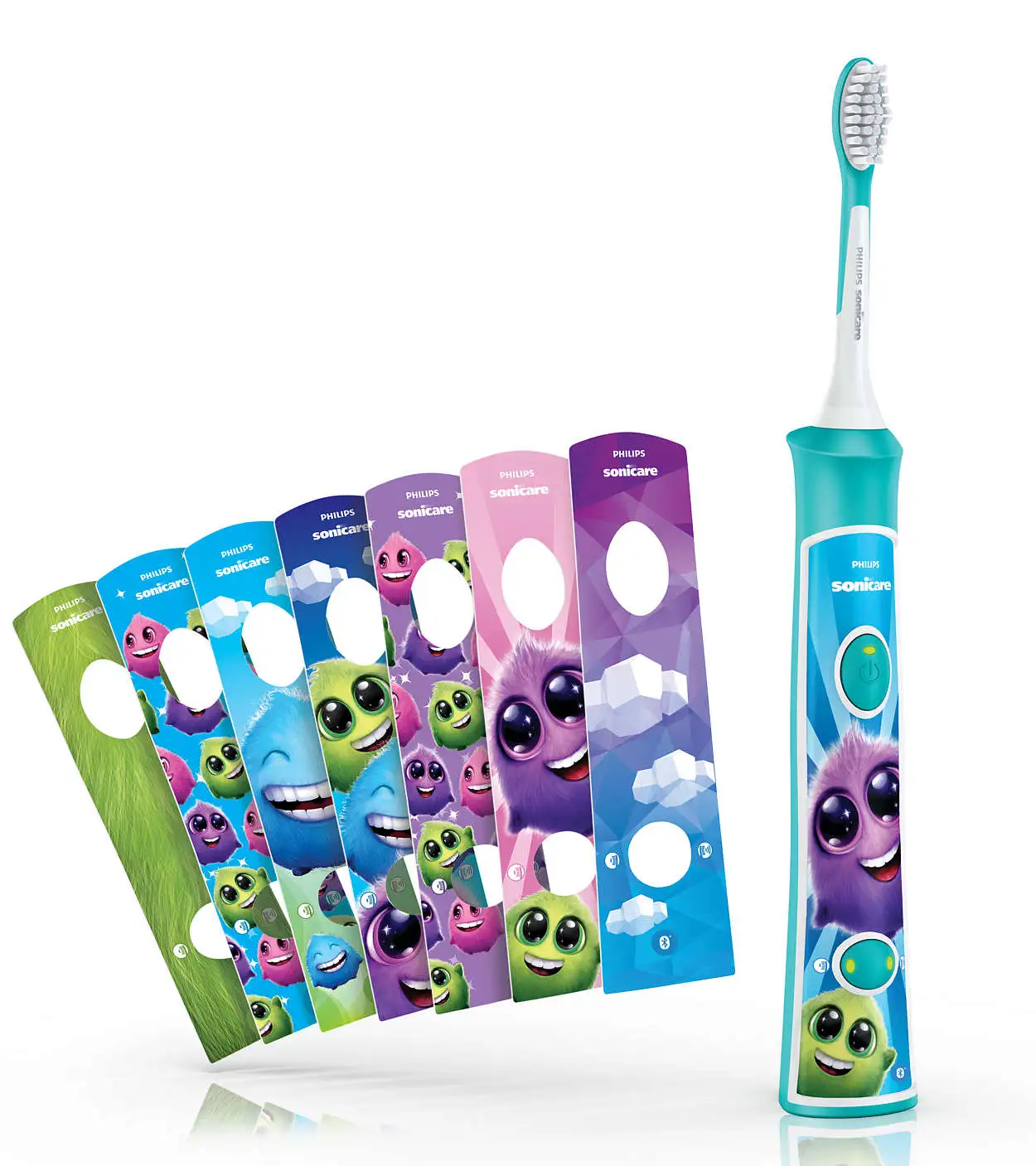 Щітка зубна електр, Philips, Sonicare For Kids, для дітей, 62т, коливань в хв, насадок-2, Bluetooth, - 2