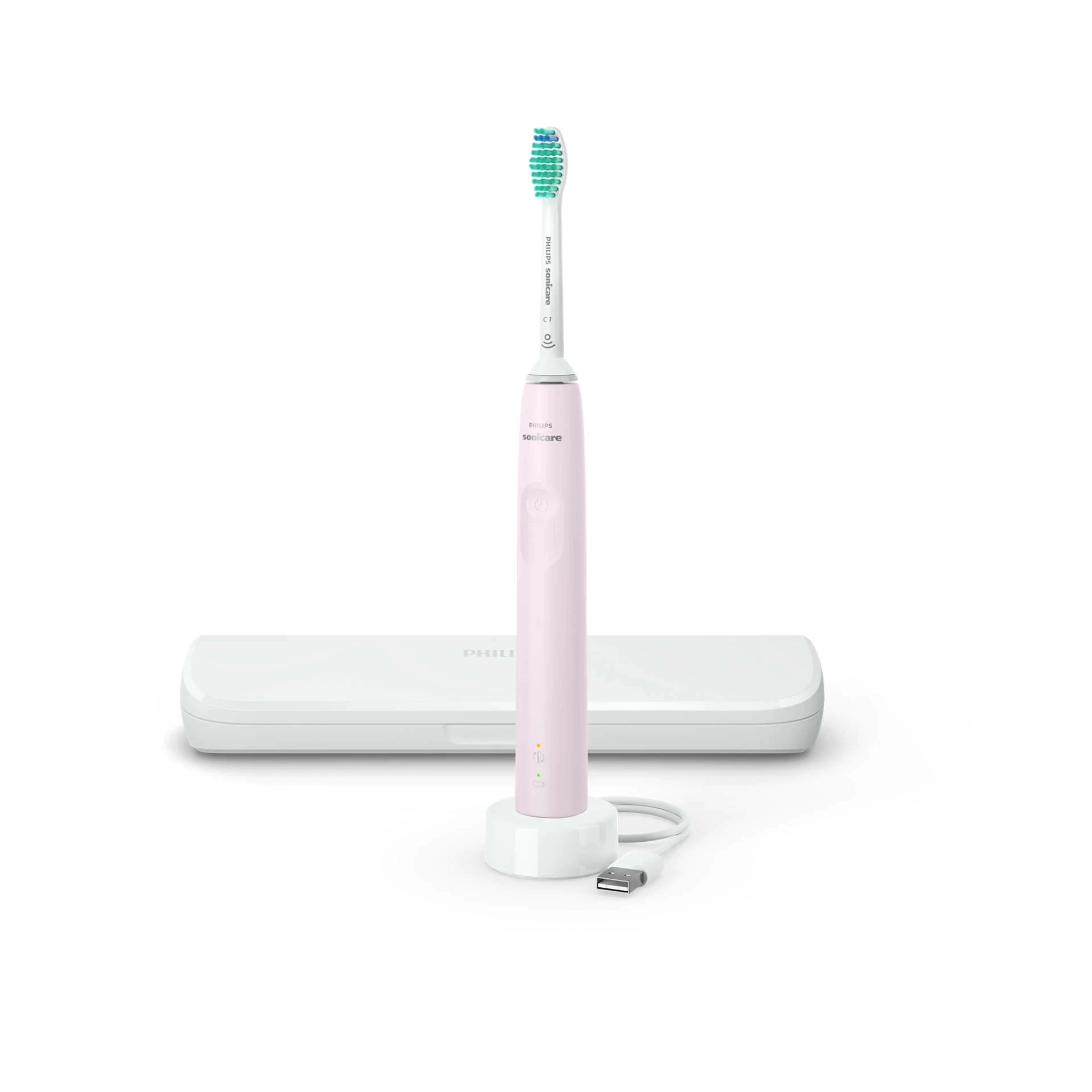 Щітка зубна електр, Philips, Sonicare Gemini 3100, 31т, коливань в хв, насадок-1, футляр, рожевий