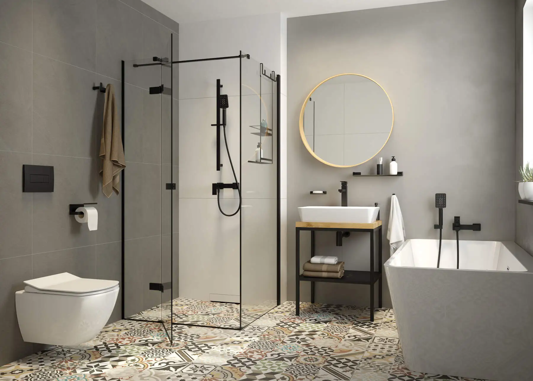 Змішувач для ванни Deante Anemon Bis, довж. виливу - 183мм, неповоротний, 1важіль, чорний - 2