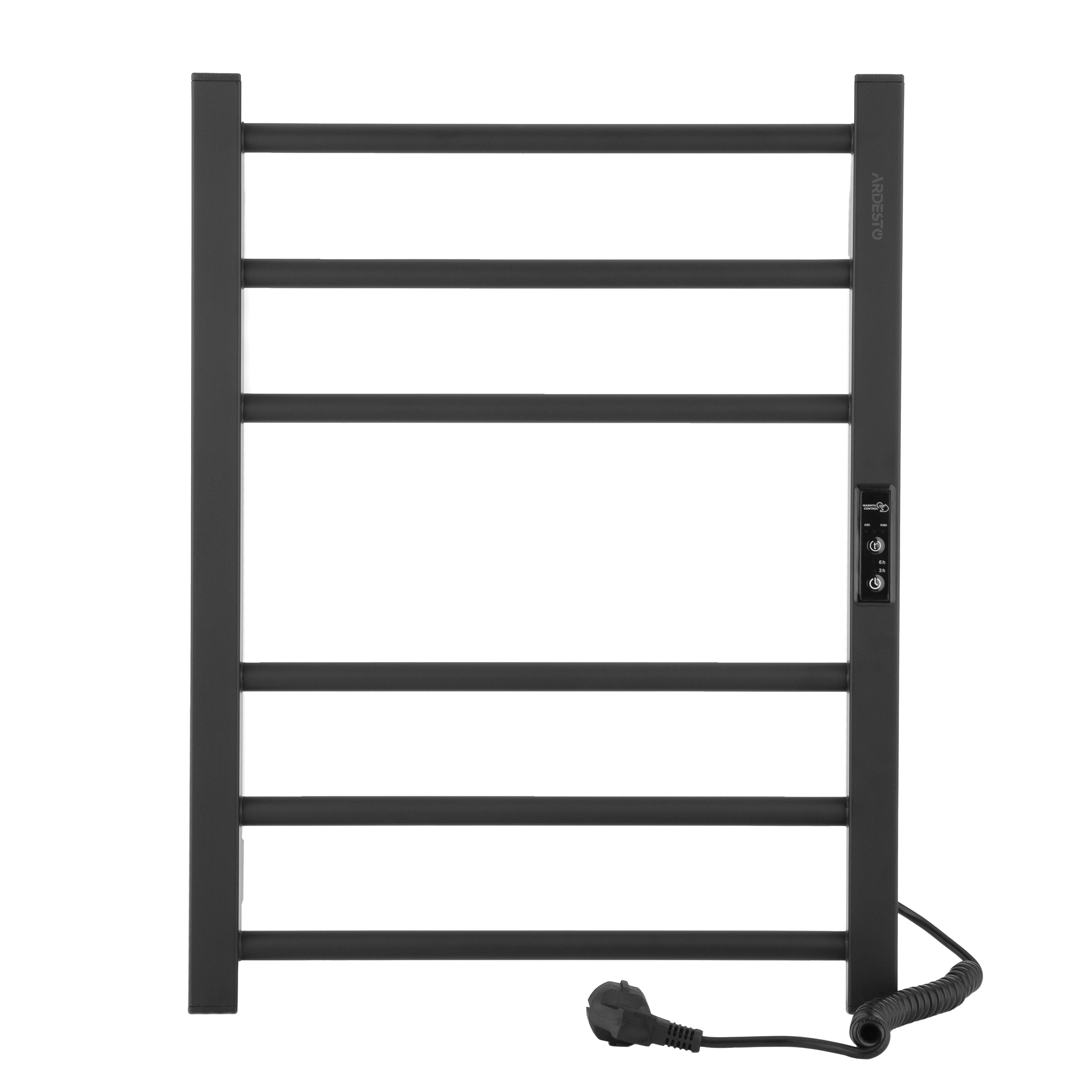 Рушникосушка Ardesto електрична  Square-TR K, 570х430х80мм, таймер-регулятор, сталь, чорний матовий - 2