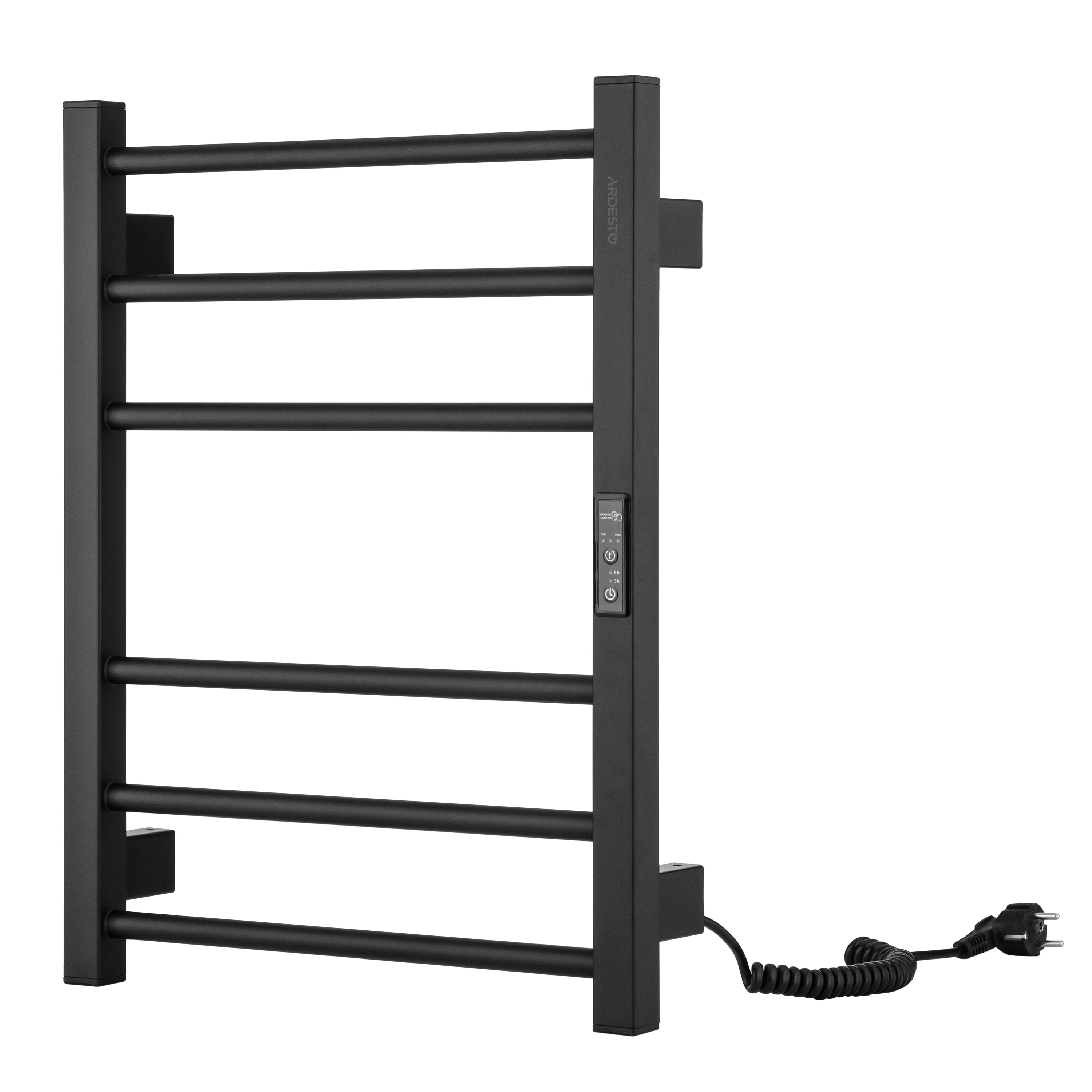 Рушникосушка Ardesto електрична  Square-TR K, 570х430х80мм, таймер-регулятор, сталь, чорний матовий