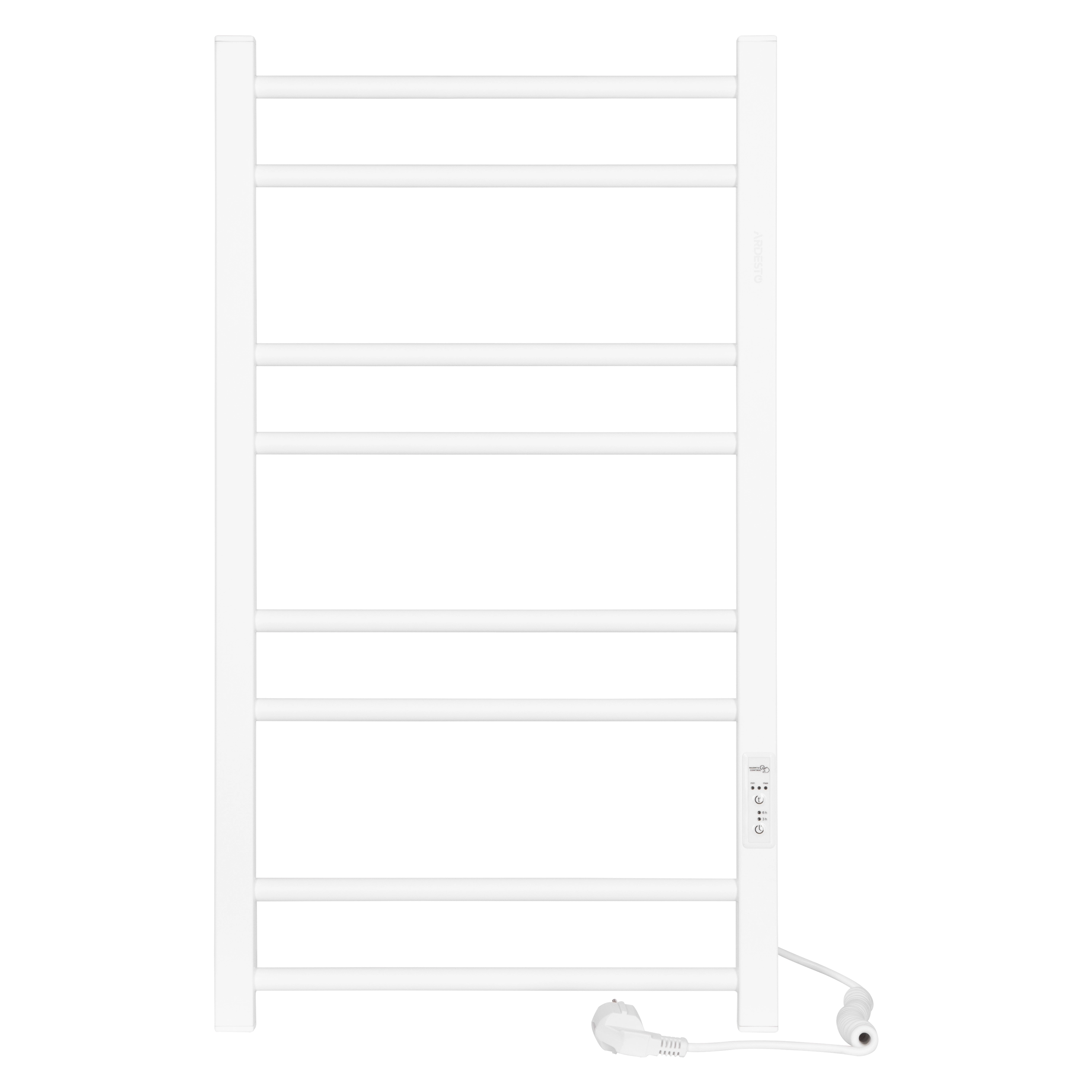 Рушникосушка Ardesto електрична  Square-TR K, 770x430х80мм, таймер-регулятор, сталь, білий матовий - 2