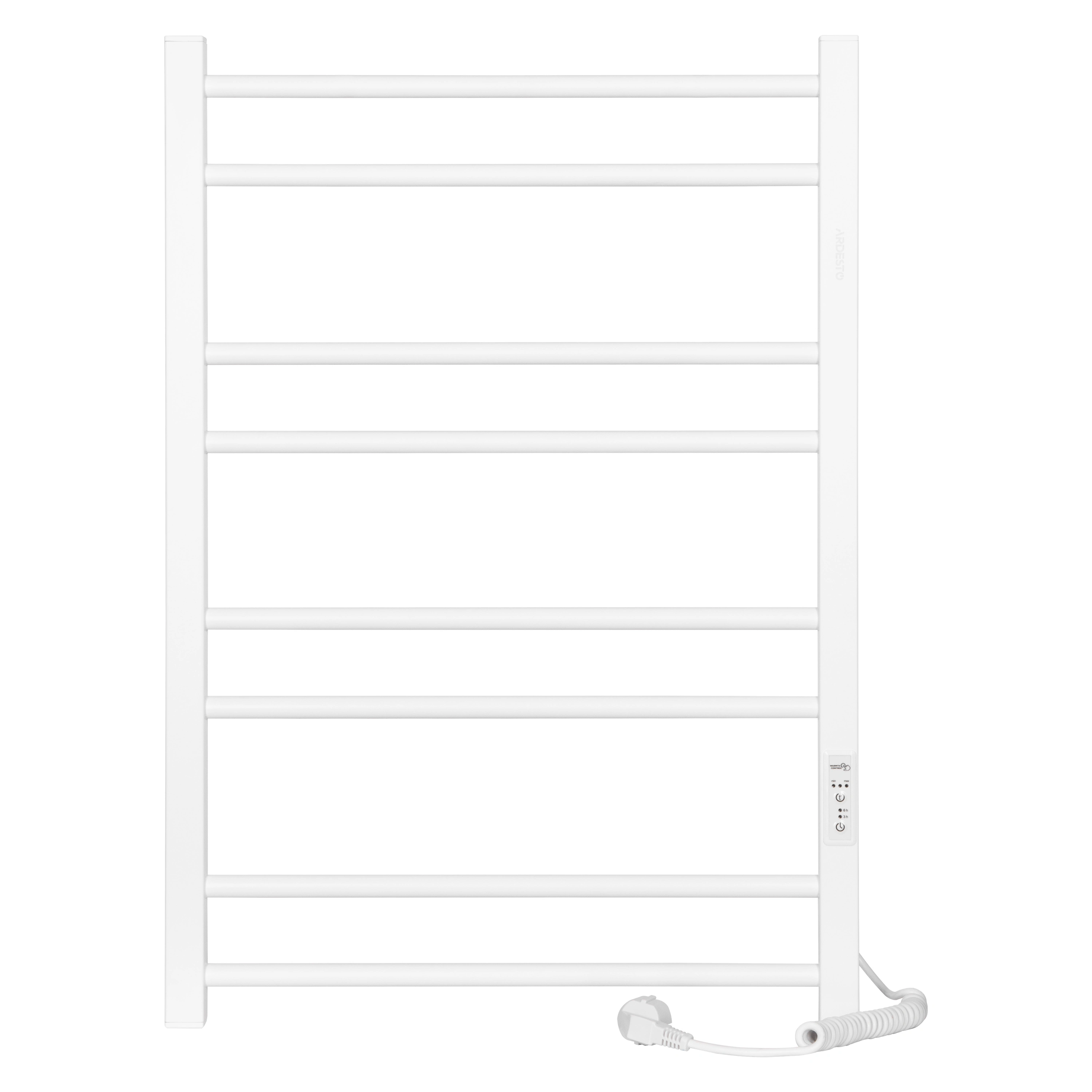 Рушникосушка Ardesto електрична  Square-TR K, 770x530х80мм, таймер-регулятор, сталь, білий матовий - 2