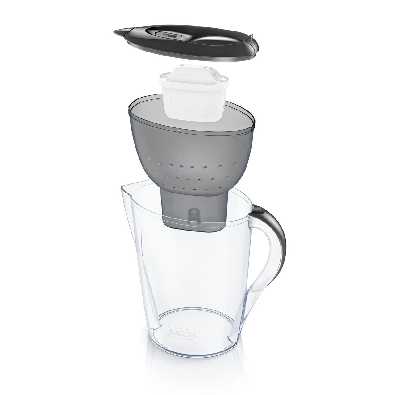 Фільтр-глечик Brita Marella Memo MXPro 2.4л (1.4л очищеної води) з фільтр-картриджем, графіт - 2