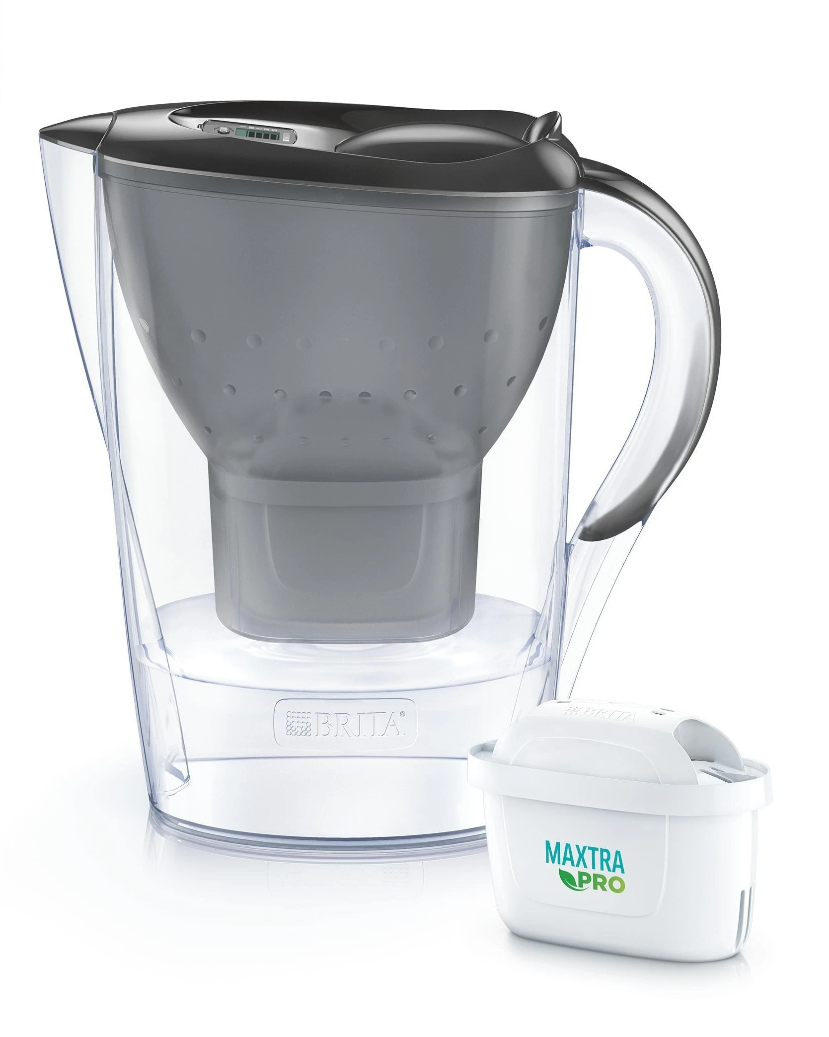 Фільтр-глечик Brita Marella Memo MXPro 2.4л (1.4л очищеної води) з фільтр-картриджем, графіт