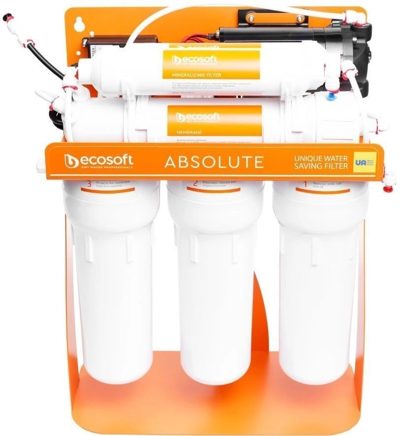 Фільтр зворотного осмосу Ecosoft Absolute з мінералізатором та помпою на станині, мембрана 75gpd DuP - 2
