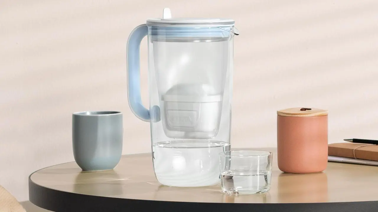 Фільтр-глечик Brita Glass Jug One скляний 2.5л (1.7л очищеної води) з фільтр-картриджем, синій - 2