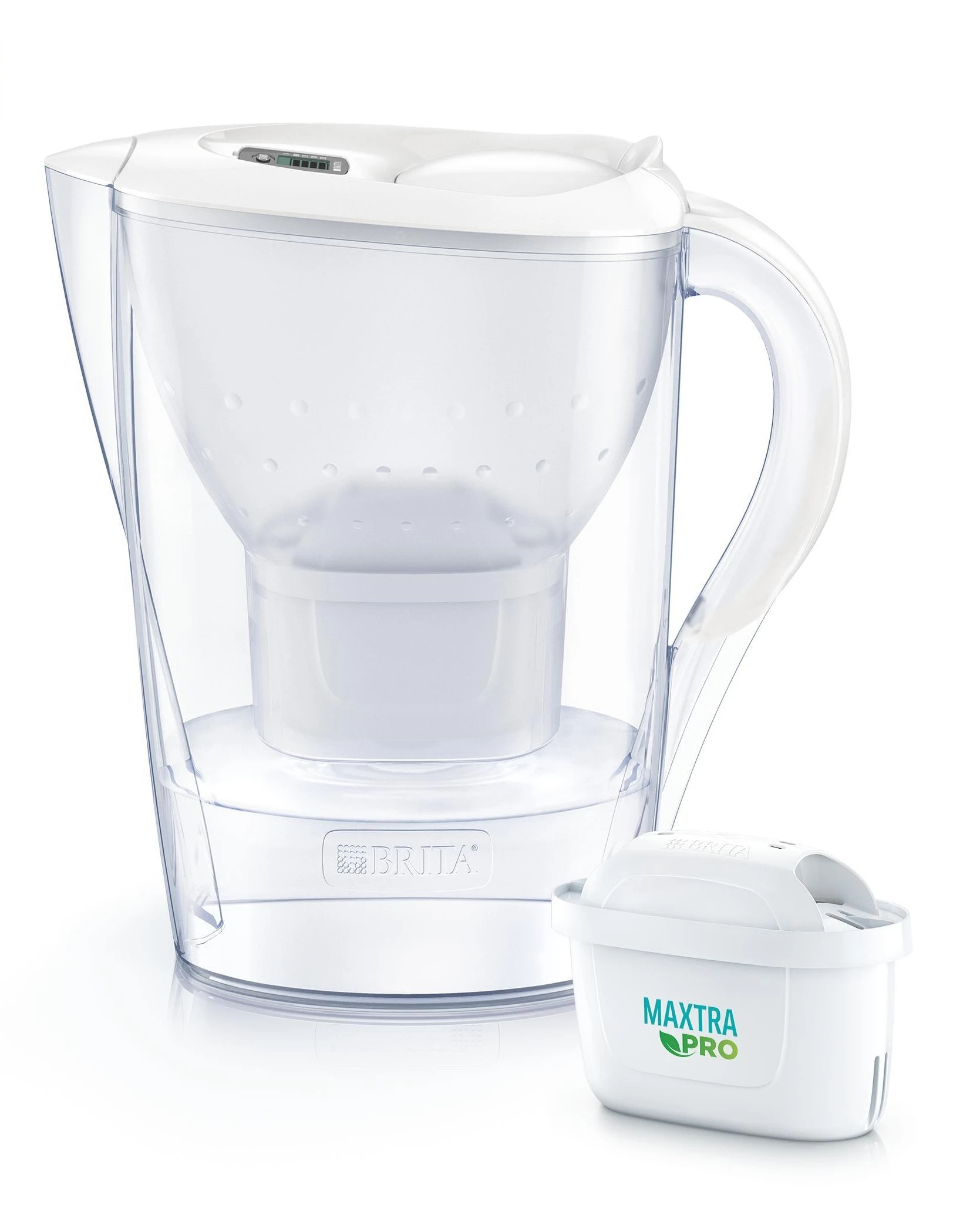 Фільтр-глечик Brita Marella Memo MXPro 2.4л (1.4л очищеної води) з фільтр-картриджем 3шт, білий