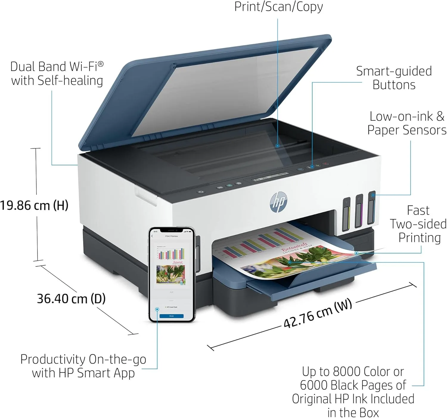 Багатофункціональний пристрій A4 HP Smart Tank 725 з Wi-Fi - 2