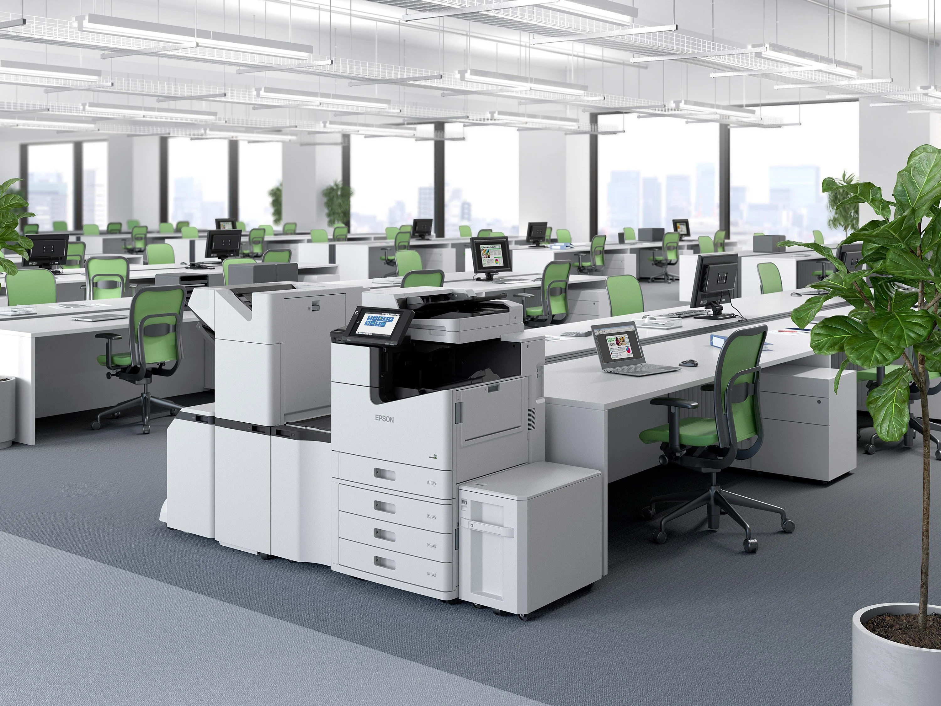 БФП ink mono А3 Epson WorkForce Enterprise WF-M21000D4TW 100 ppm Fax DADF Duplex USB Ethernet Wi-Fi - 2