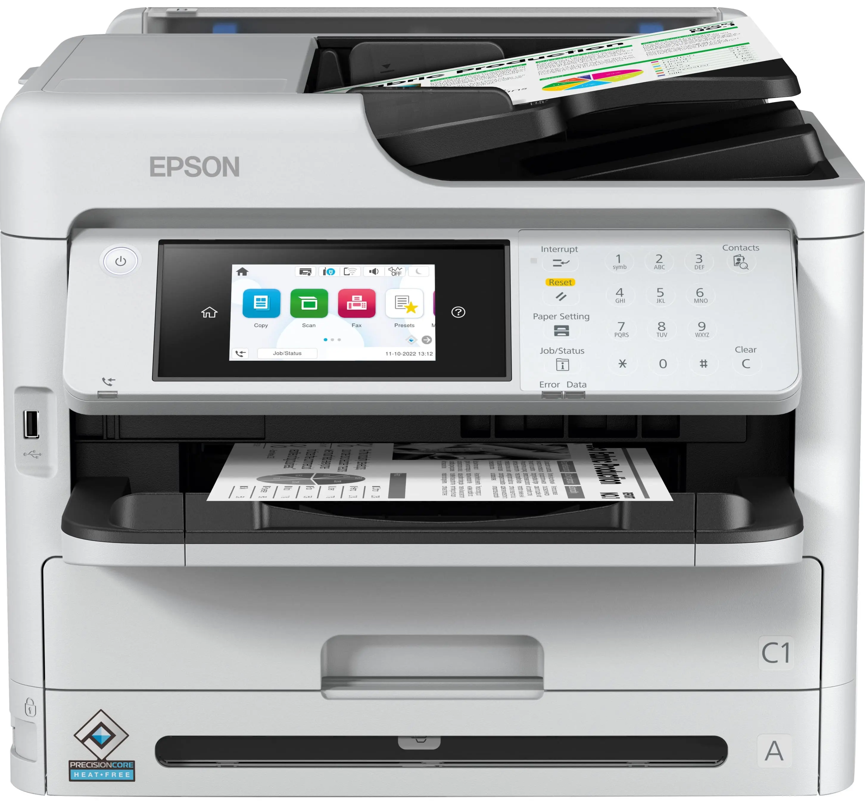 БФП ink mono A4 Epson WorkForce Pro WF-M5899DWF 34 ppm Fax DADF Duplex PCL USB Ethernet Wi-Fi Pigmen