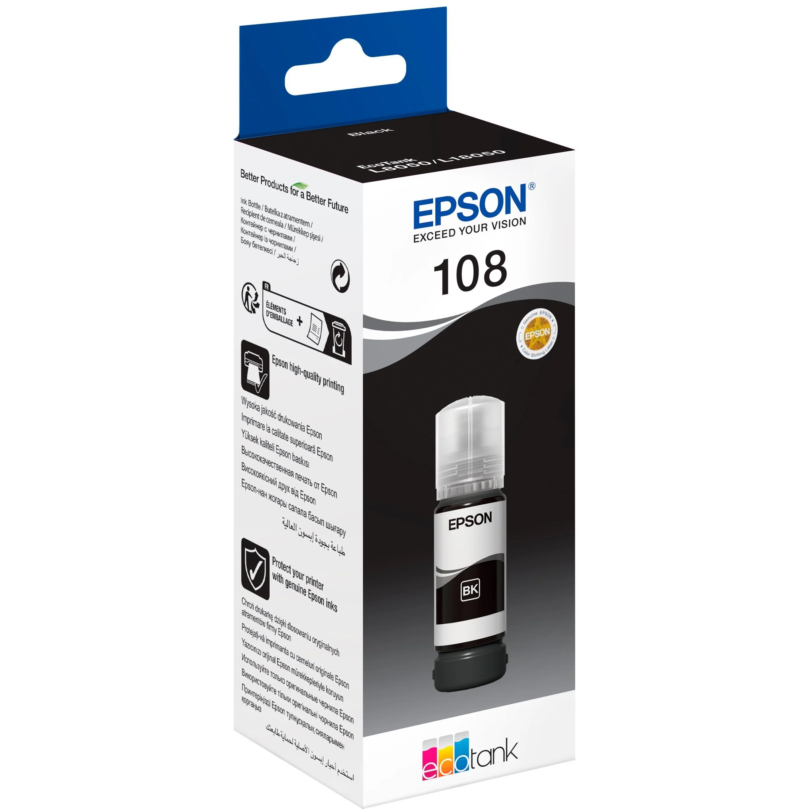 Контейнер з чорнилом Epson 108 EcoTank L8050/L18050 black - 2
