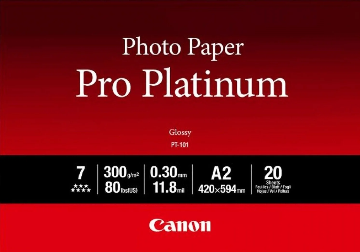 Папiр Canon A2 Pro Platinum Photo Paper PT-101 A2 20 арк