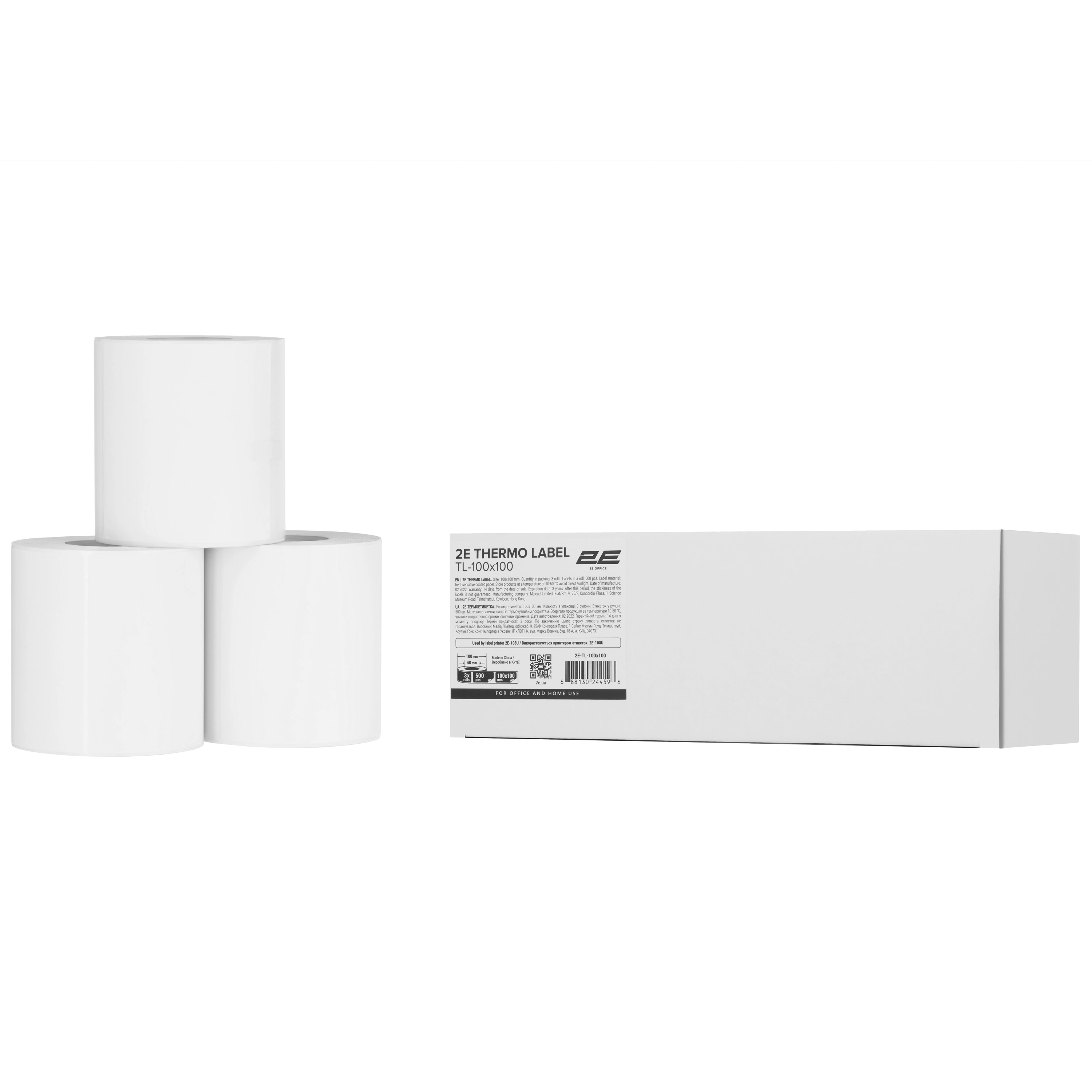 Термоетикетка 2E TL-100x100 500ет (3 рулони)