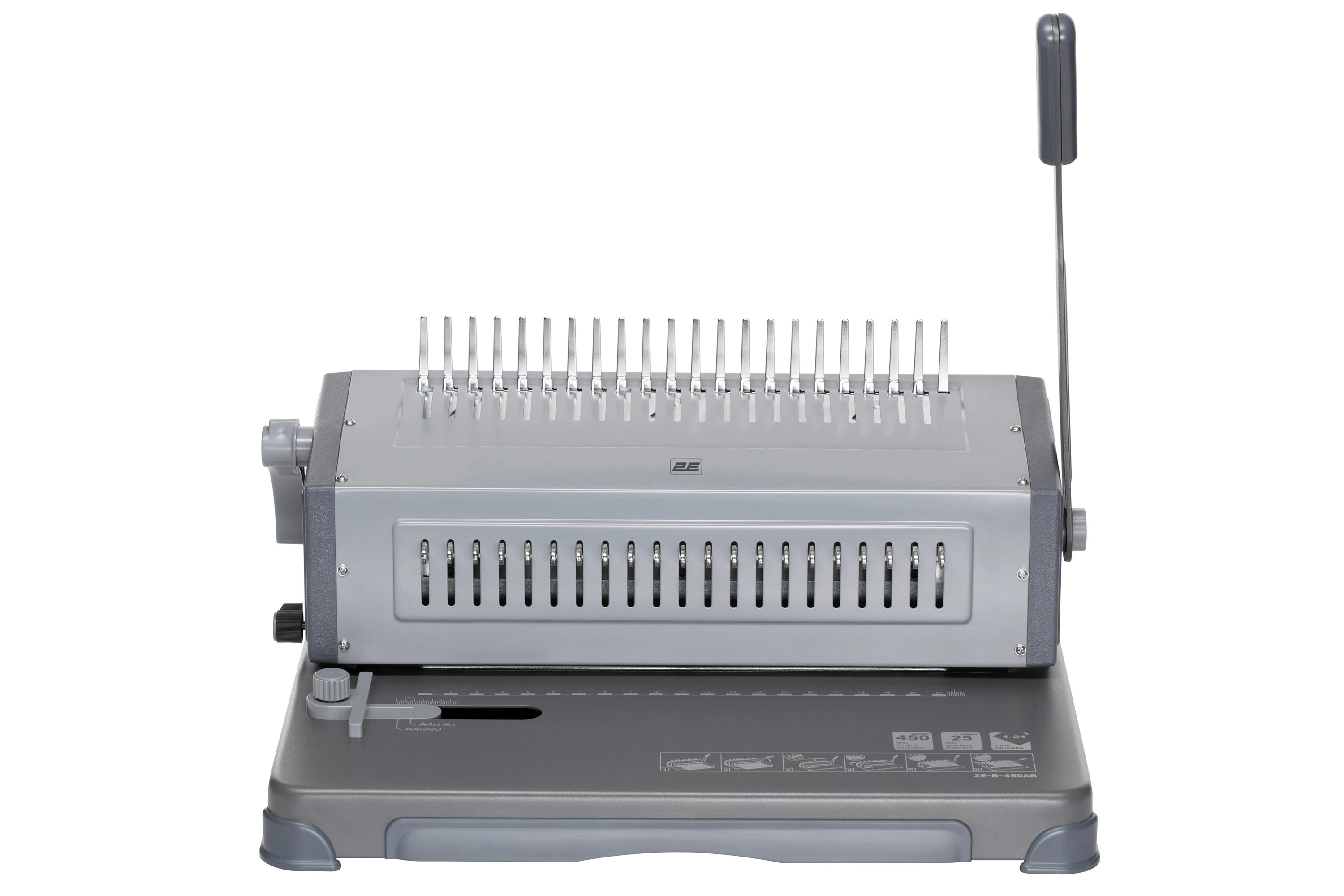 Біндер 2E B-450AB, перфорація 25стор, палітурка 450стор, регульовані ножі 1-21 - 2