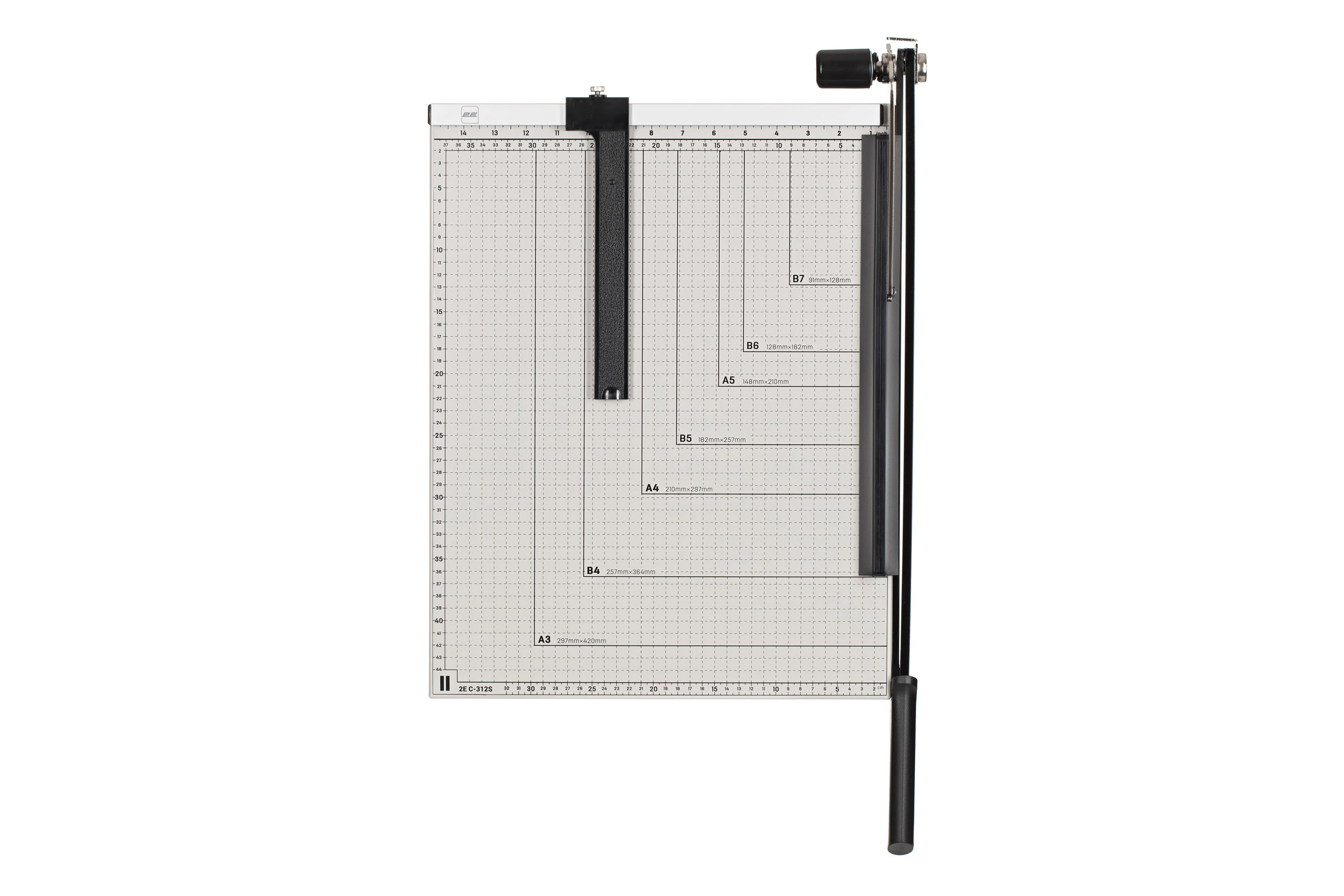 Різак для паперу A3 2E C-312S, різка 12стор, сталева поверхня, розмір 460х380мм - 2