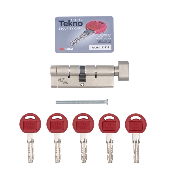 Циліндр CISA Astral Tekno PRO 95T (45*50T) нікель матовий 5 ключів - 10