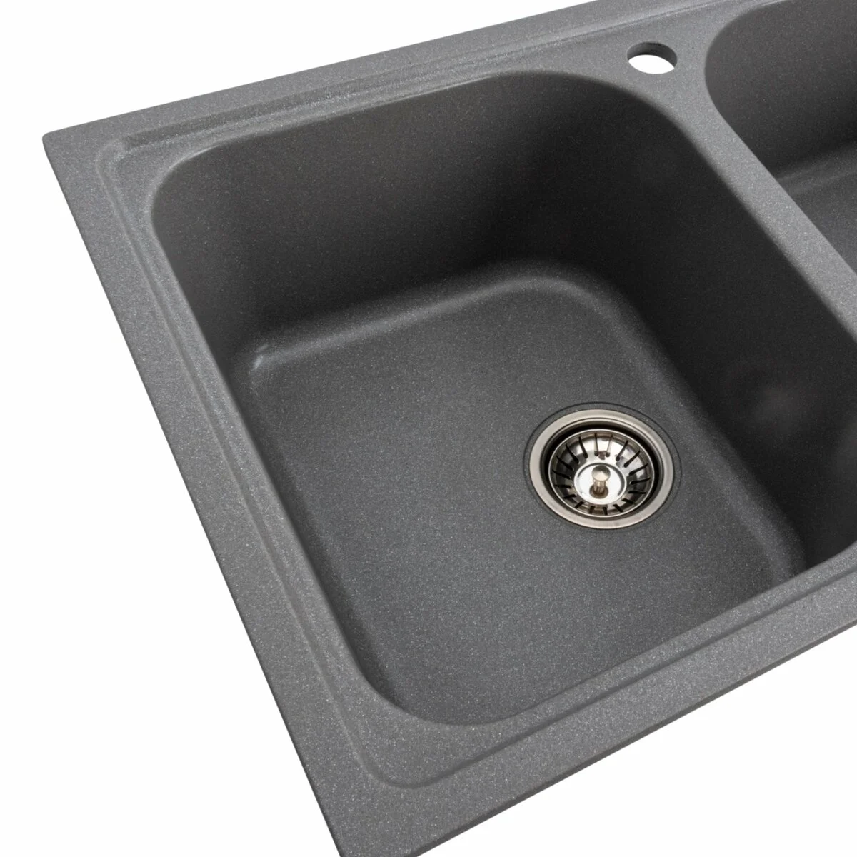 Гранітна мийка для кухні Platinum 7950 Equatoria матовий Сірий мусон - 4