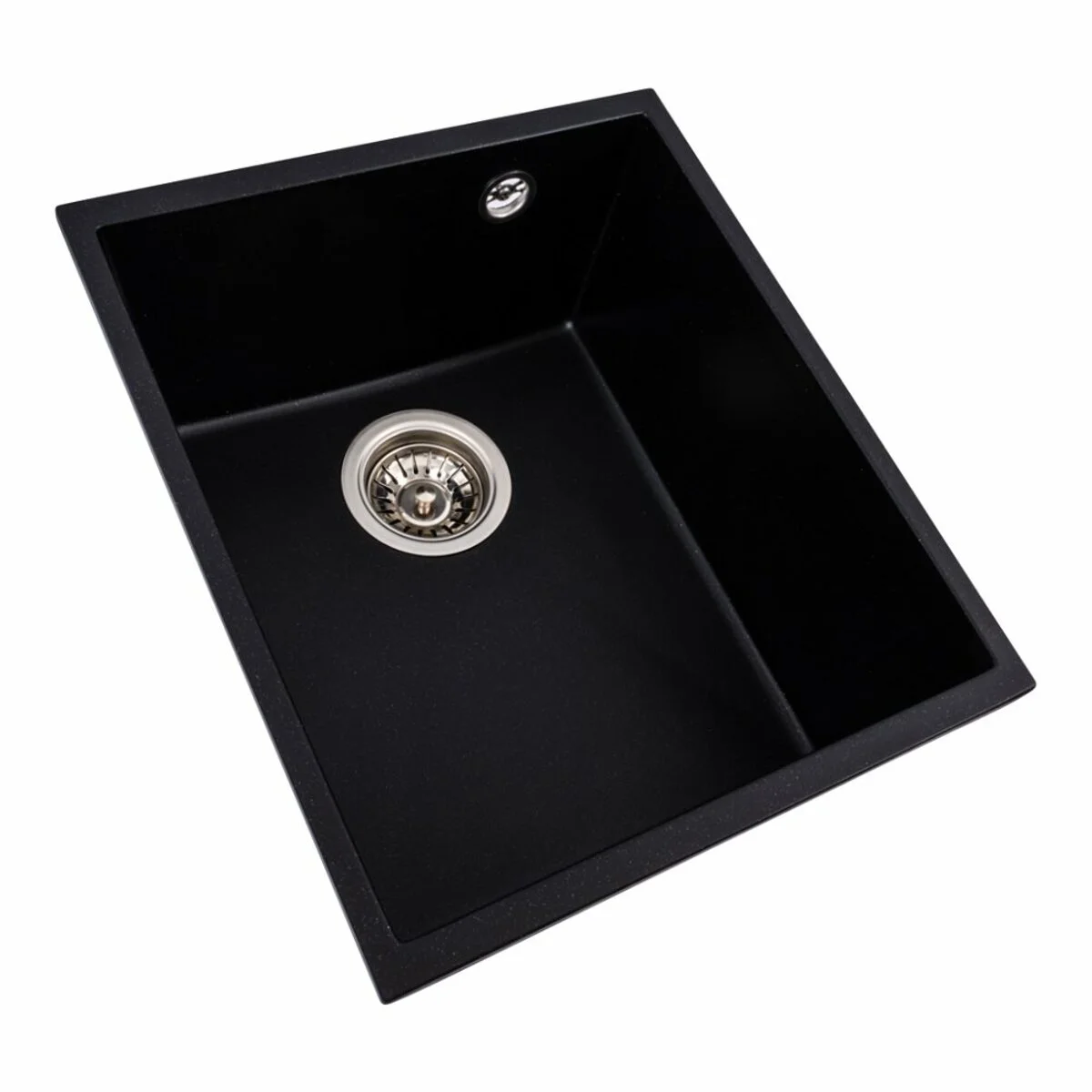 Гранітна мийка для кухні VALESO 3744 ROXY матова Чорний металік - 2
