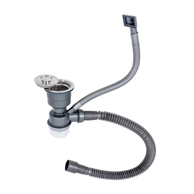 Сифон одинарий для мийок Handmade VALESO (верхівка brash, арт, 901)