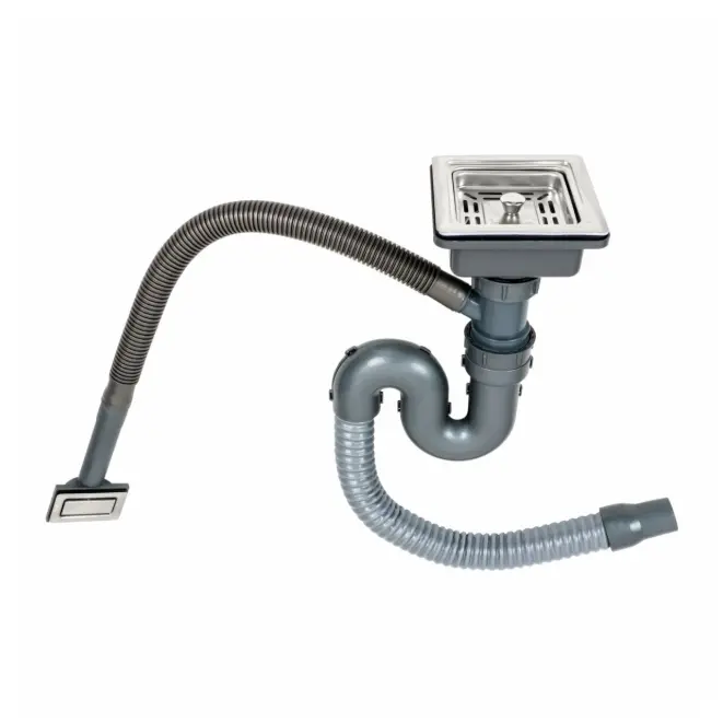 Сифон одинарний для мийок Handmade (квадратний сифон,квадратный перелив)