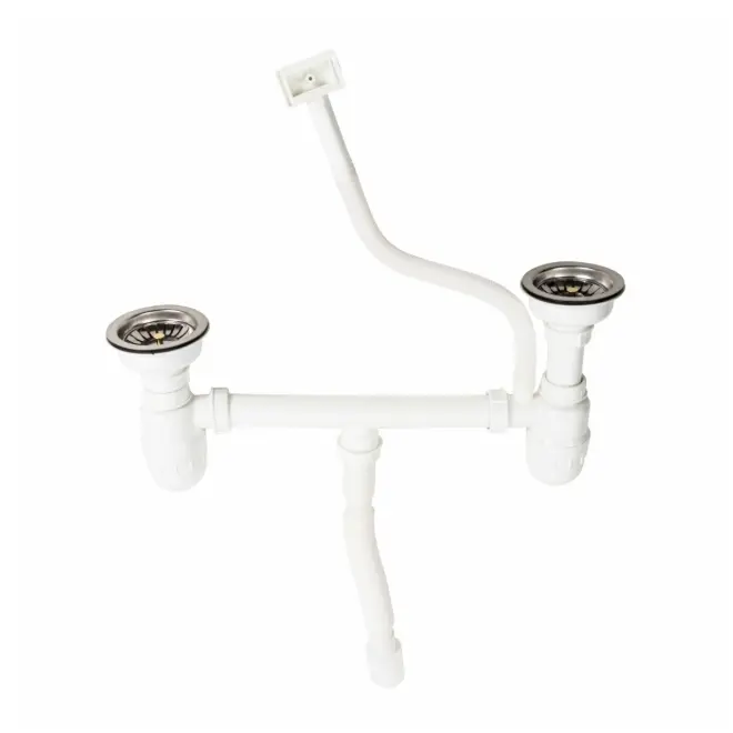 Сифон подвійний J002 Platinum білий