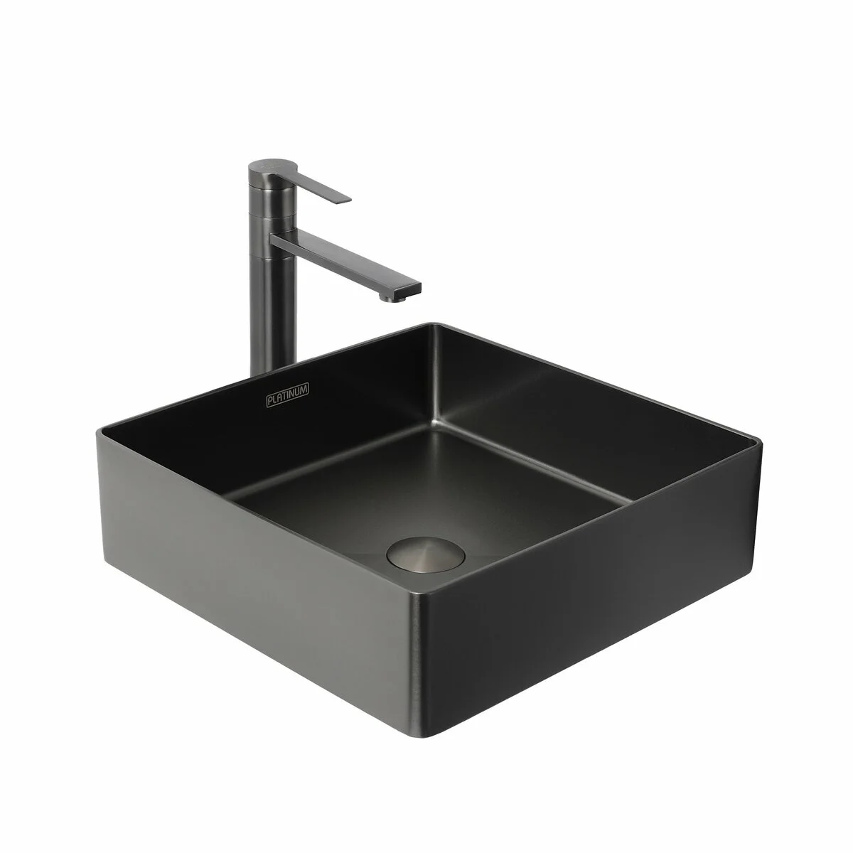 Умивальник Platinum Handmade PVD чорний 400x400 мм - 4