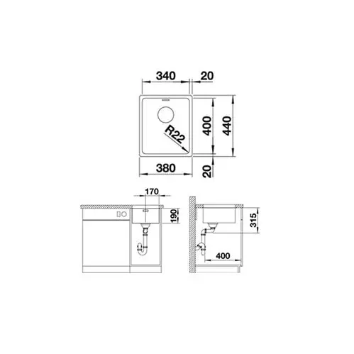 Кухонна мийка Blanco - 522955 ANDANO 340-U - 2