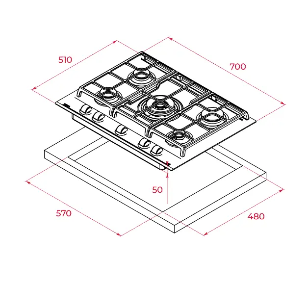 Варильна поверхня Teka - GZC 75330 XBN ST 112570101 - 4