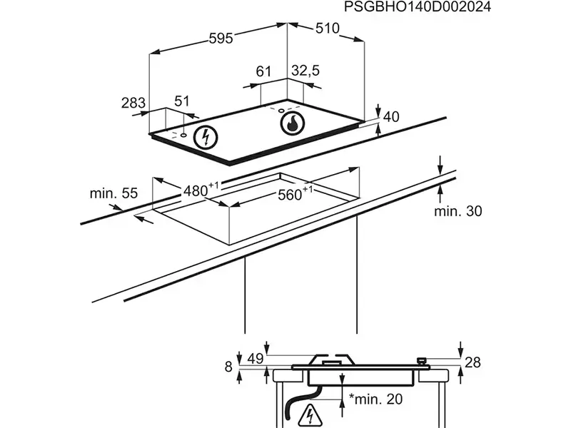 Варильна поверхня Electrolux - EGH6343ROR - 10