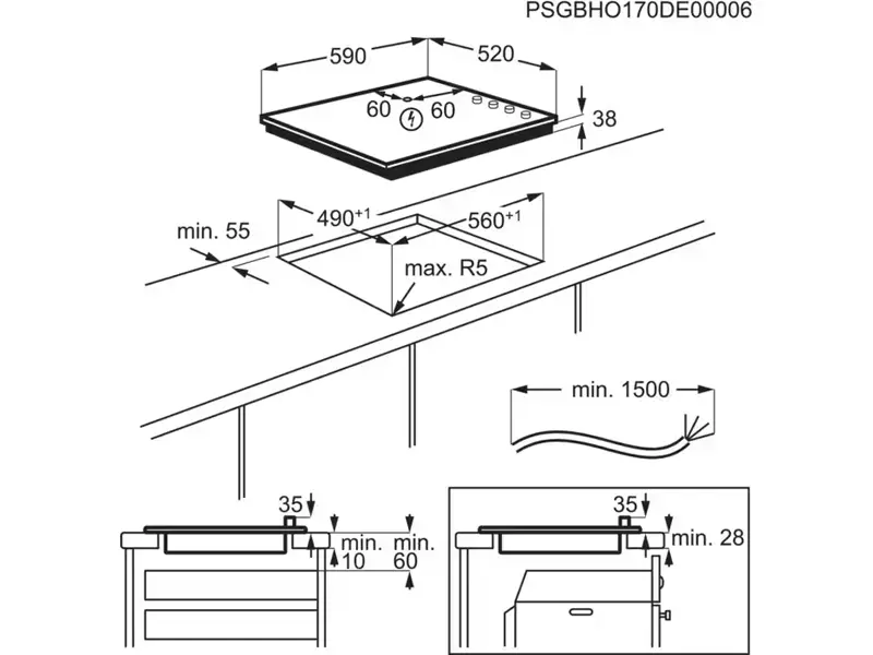 Варильна поверхня Electrolux - EHF6547FXK - 2