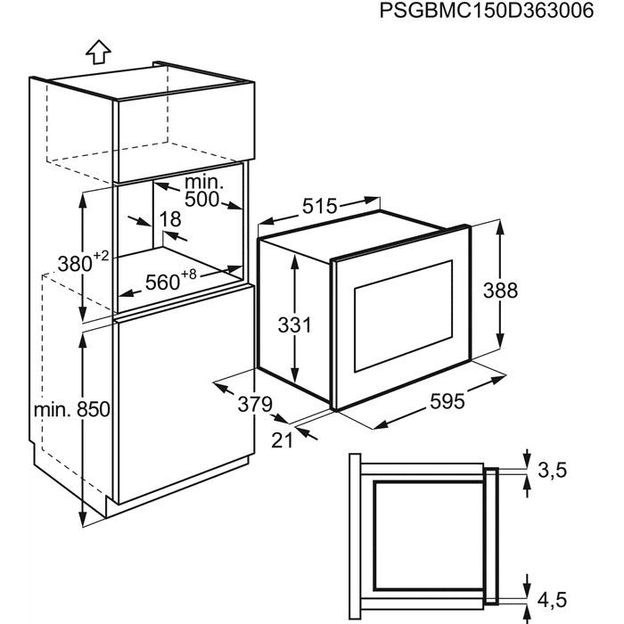 Мікрохвильова піч вбудована Electrolux - EMT 25203 OC - 2