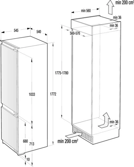 Холодильник вбудований Gorenje - NRKI 2181 A1 - 2