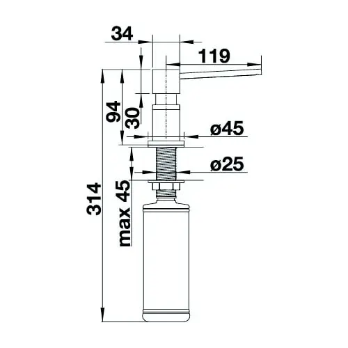 Дозатор Blanco - Lato чорний матовий (525789) - 14