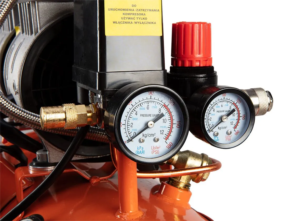 Компресор повітряний Neo Tools, безолійний, 800Вт, 24л, 125л/хв, 8бар, 2-х поршневий, IP20 - 2