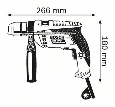 Дриль ударний Bosch Professional GSB 13 RE 600Вт ШЗП 1.5-13мм 0-2800об/хв 1.8кг - 2