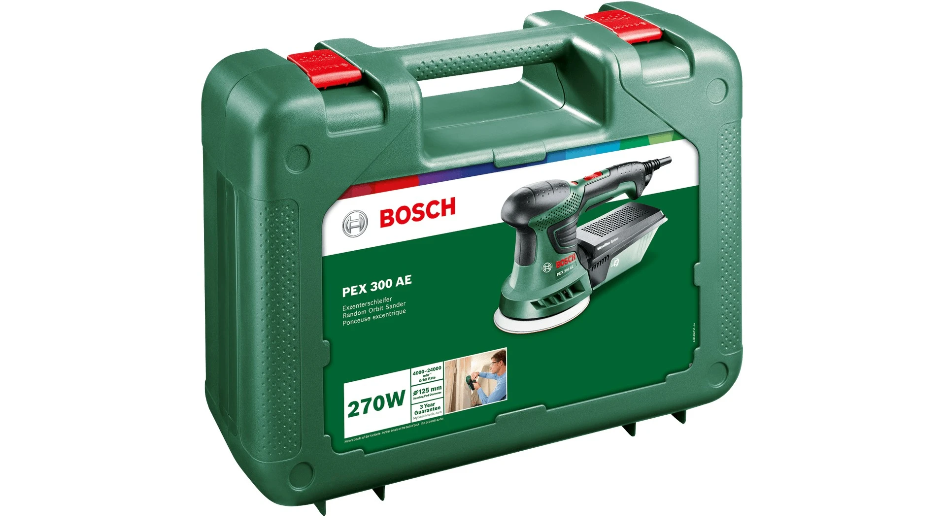 Шліфмашина ексцентрикова Bosch PEX 300 AE 200Вт 125мм 4000-24000об/хв 1.5кг - 2