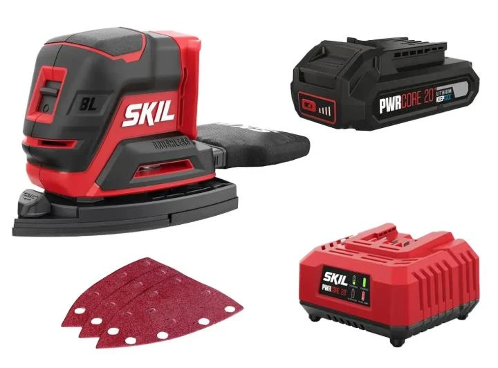 Шліфмашина вібраційна акумуляторна SKIL 3720 CC Compact безщіткова 20В акб 1х2.5А·год 151х102мм 0.7к