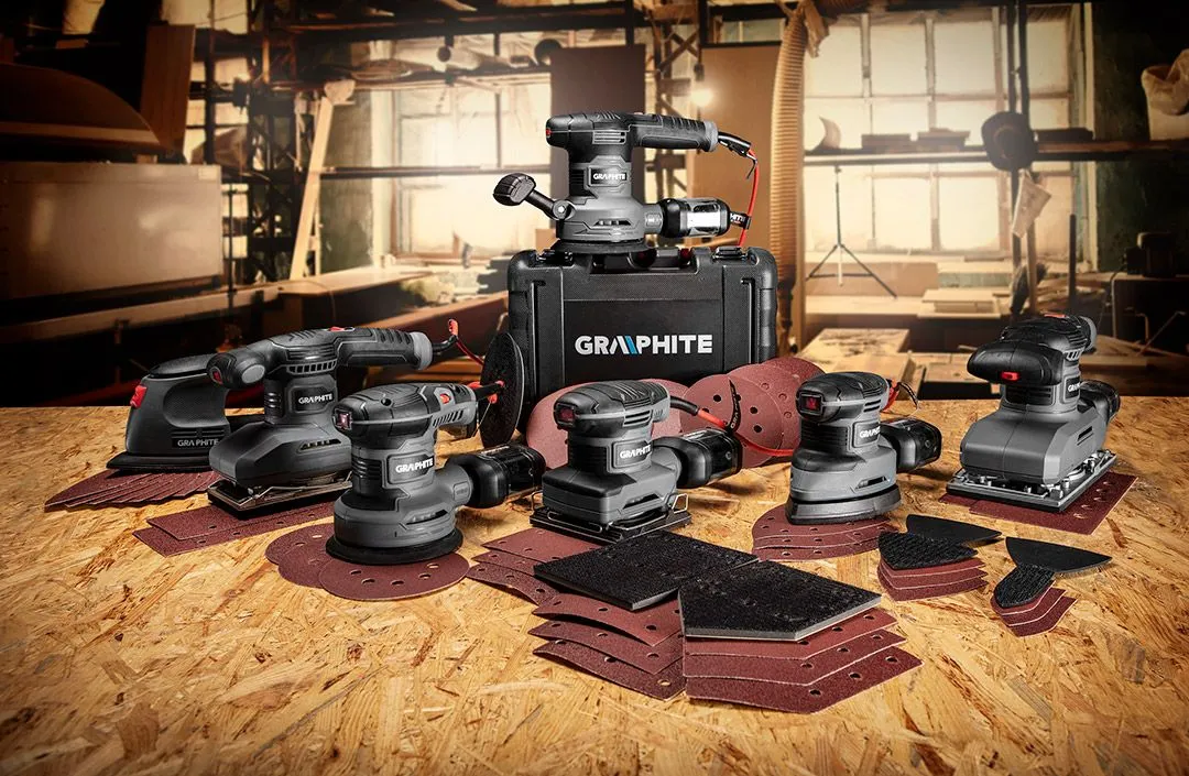 Шліфмашина ексцентрикова GRAPHITE 300Вт 125мм 7000-13000об/хв орбіта 1мм 1.21кг - 2