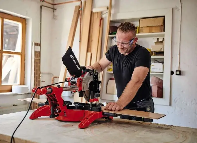 Пила торцовочна Einhell TC-SM 2534/1 Dual з протяжкою 2100Вт диск 250мм 14.3кг лазер - 2