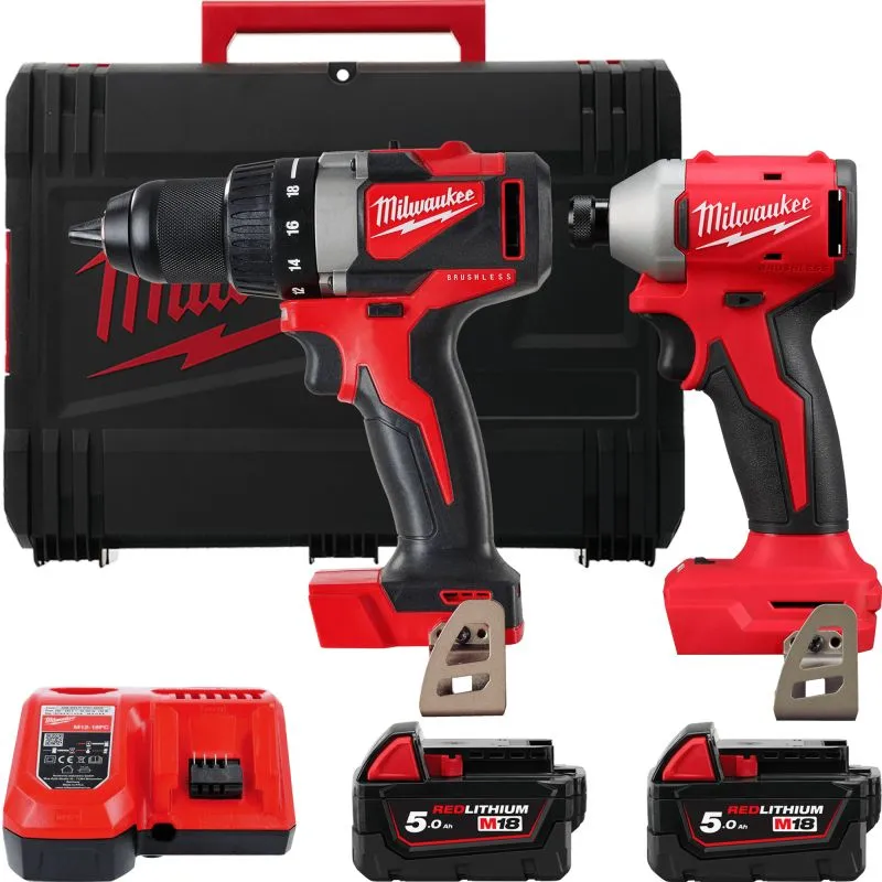 Набір із двох акумуляторних інструментів Milwaukee M18 BLPP2A3-502X 18В шурупокрут-дриль M18 BLPD2 г - 2
