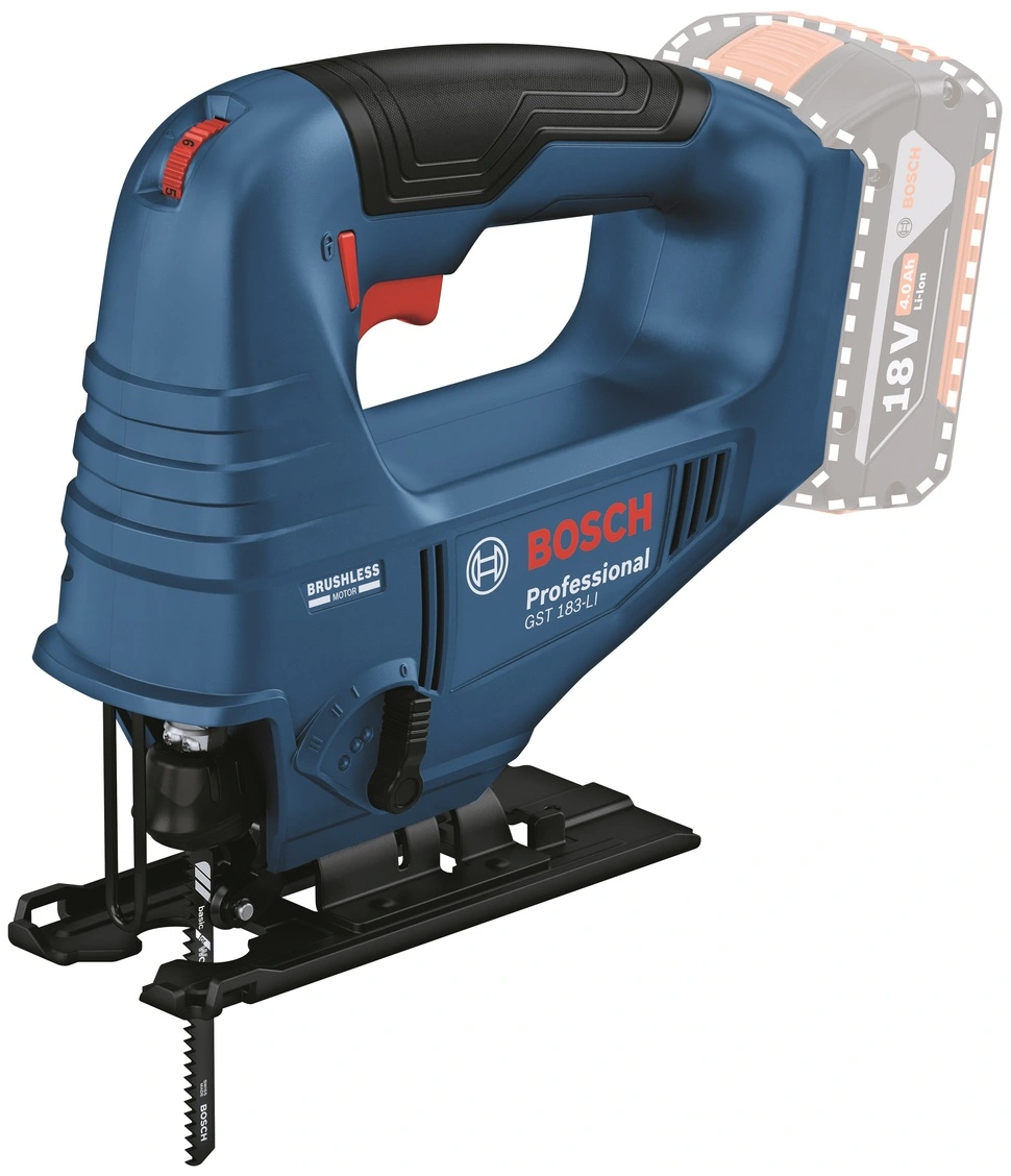 Лобзик акумуляторний Bosch Professional GST 183-LI безщітковий 18В 0-3300об/хв хід 20мм 1.6кг без АК