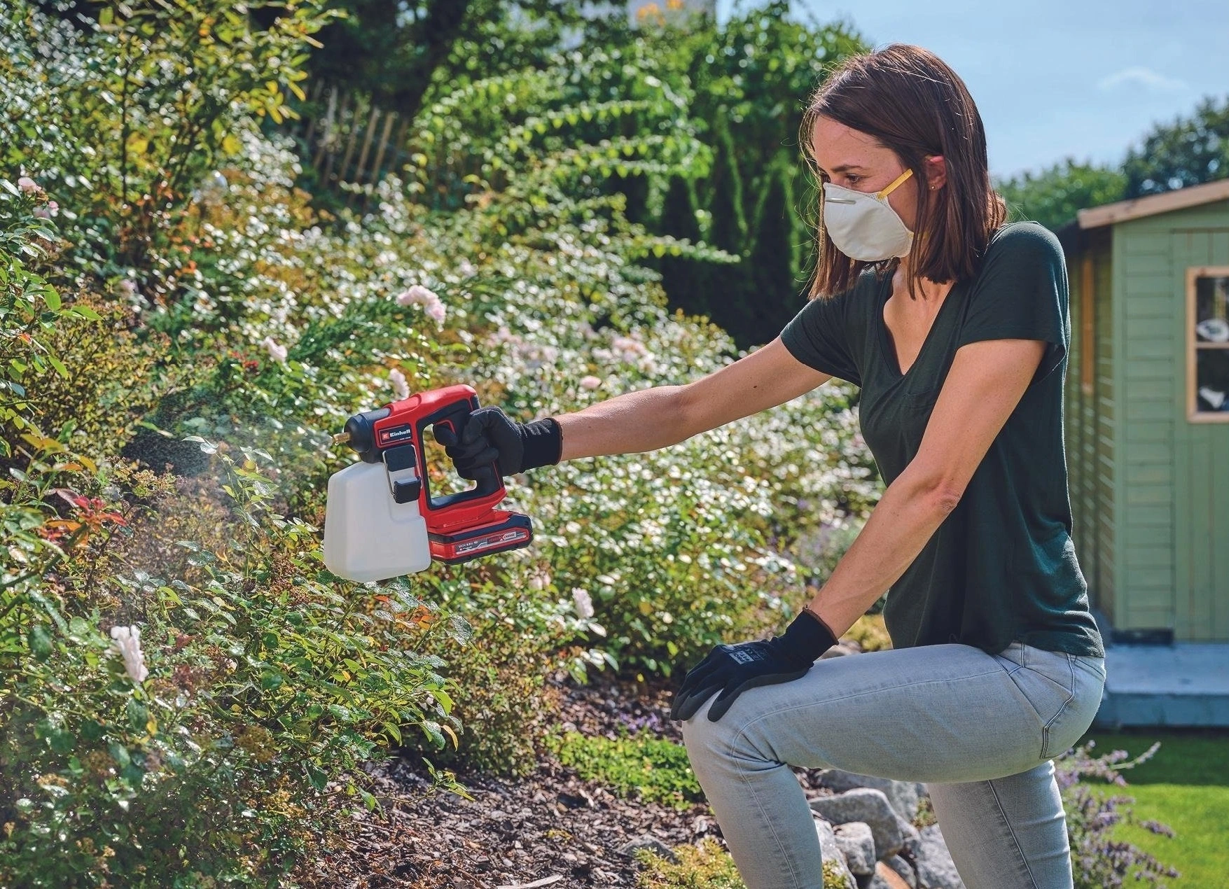 Фарборозпилювач акумуляторний Einhell GE-WS 18/10LI - Solo 18В 960мл/хв бачок 1100мл без АКБ та ЗП - 2