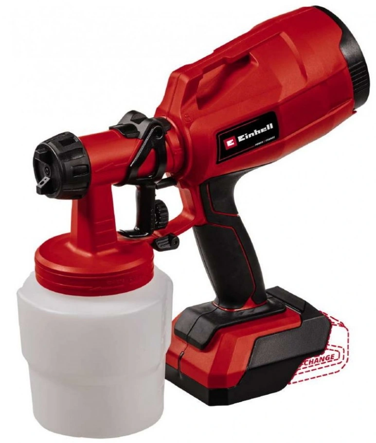 Фарборозпилювач акумуляторний Einhell TC-SY 18/60LI Solo 18В 650мл/хв бачок 800мл без АКБ та ЗП - 2