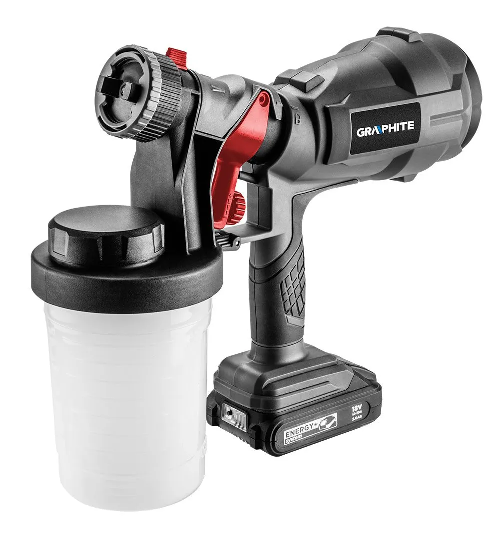Фарборозпилювач акумуляторний GRAPHITE Energy+ 18В 700мл/хв бачок 900мл 1.45кг без АКБ та ЗП - 2